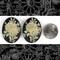 Vintage Black and Cream Floral 30mm x 40mm Resin Cameos -Set of Two - XXX - CAM152